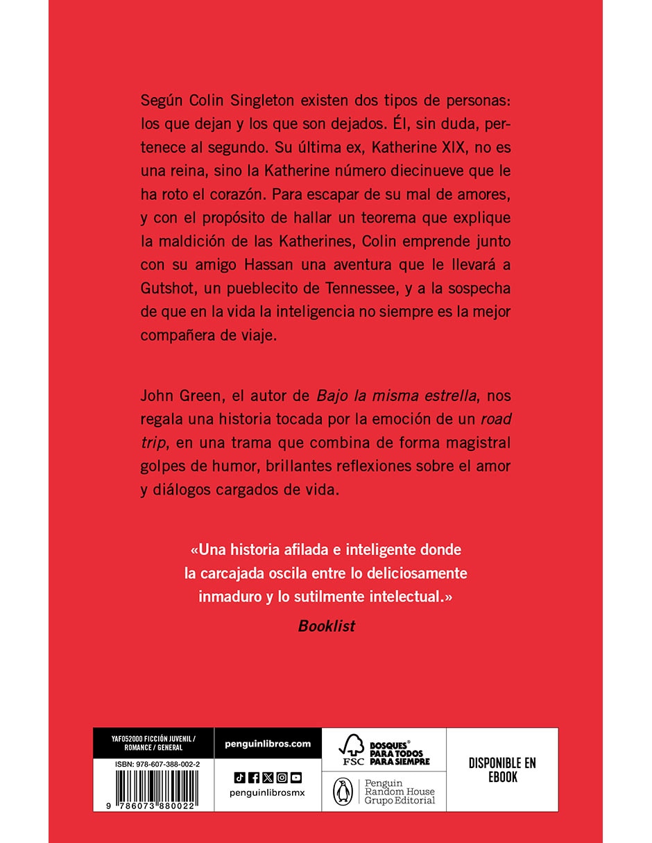 Libro El Teorema Katherine De John Green 2