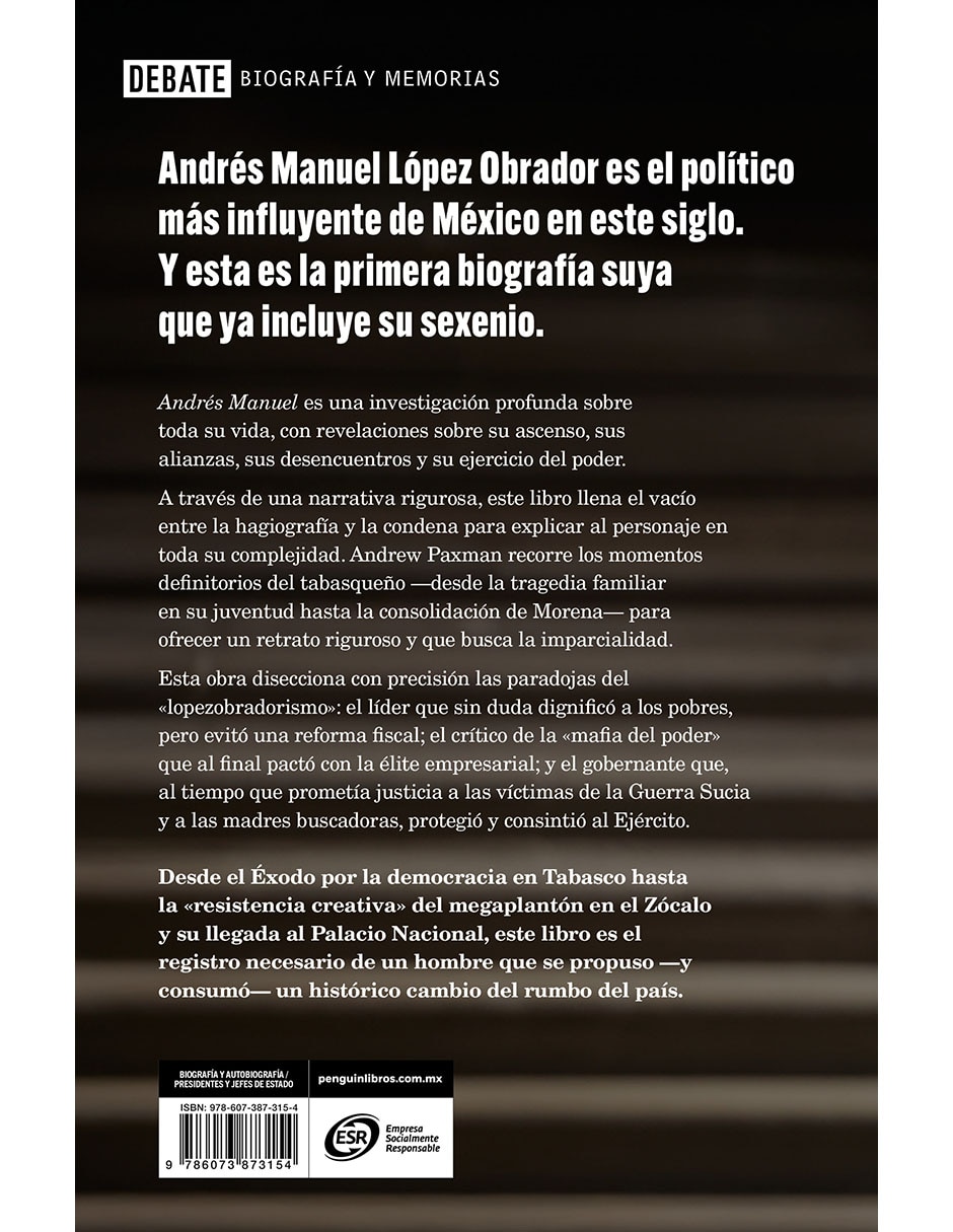 Libro Andres Manuel De Andrew Paxman 2