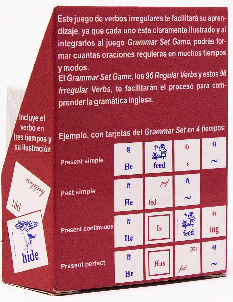 Juego de Verbos Irregulares ilustrados en inglés Elorriaga