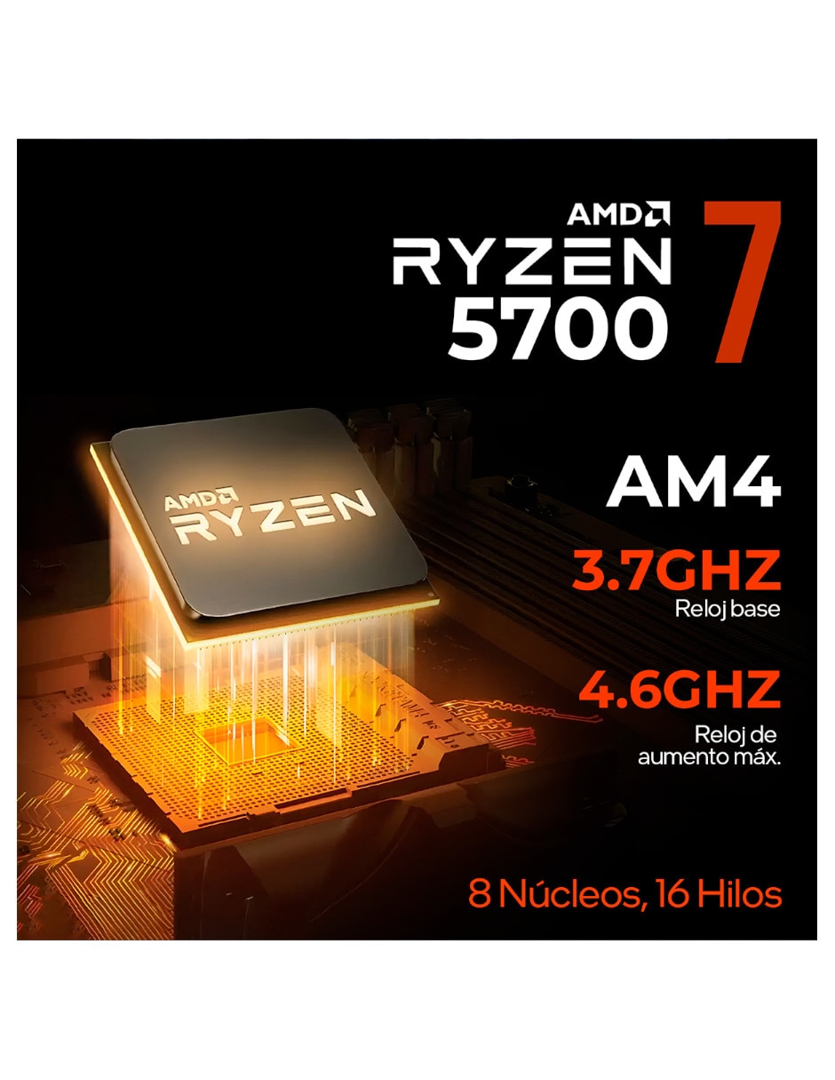 Computadora gamer xtpcr716gb5060ge amd ryzen 7 nvidia geforce rtx 5060 16 GB RAM 1 TB SSD 8
