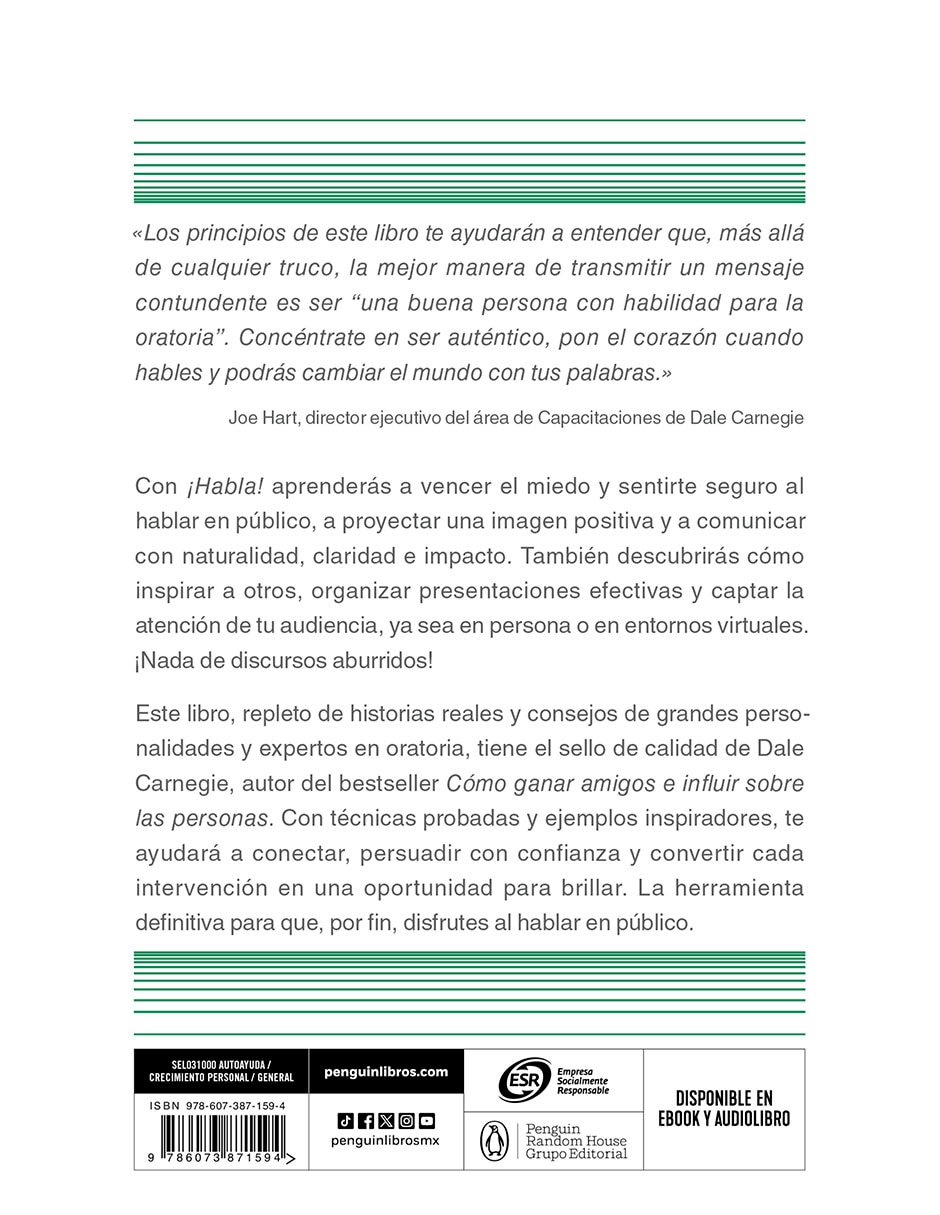 Libro ¡Habla! de Dale Carnegie Training