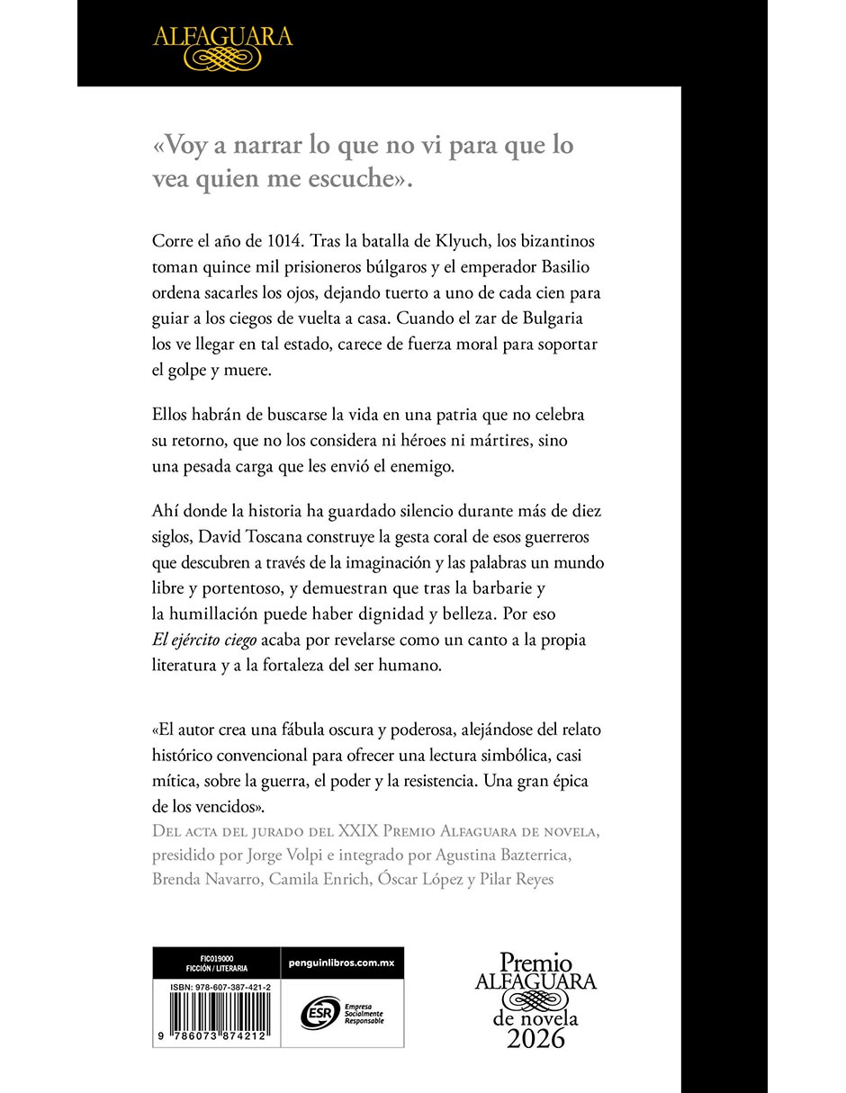 Libro El Ejército Ciego de David Toscana