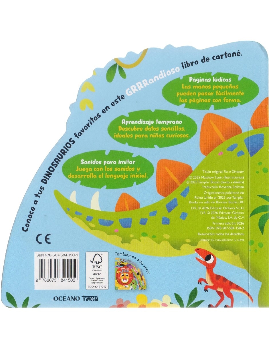 Libro Soy un dinosaurio de Scott Matthew