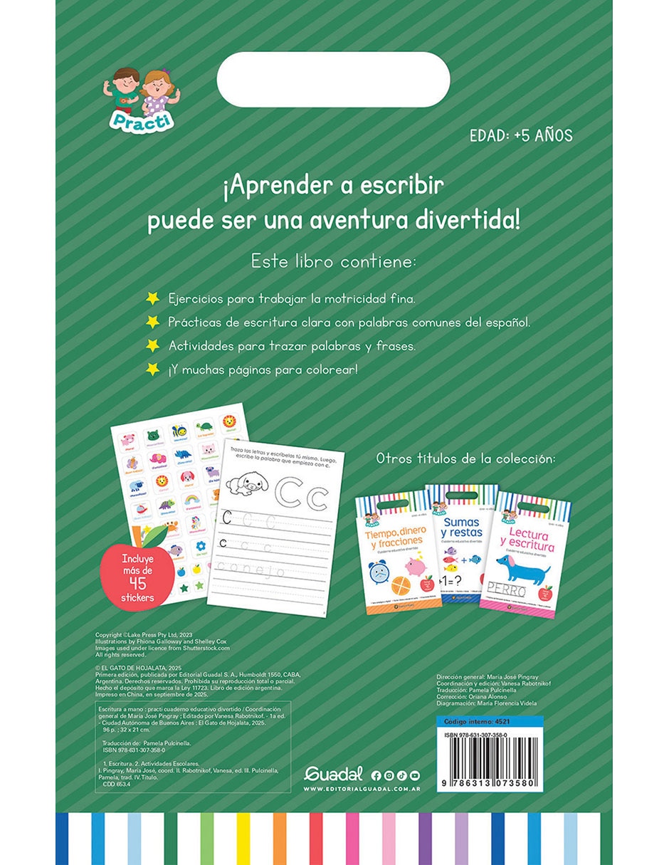 Libro Escritura a Mano Practi Cuaderno de Editorial Guadal