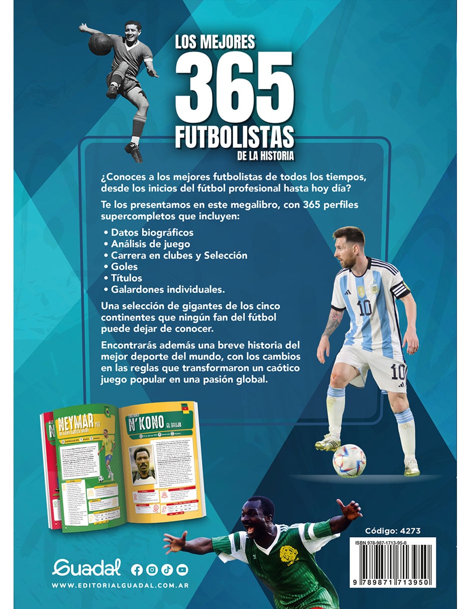 Libro Los mejores 365 futbolistas de la historia de Editorial Guadal